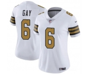 Women's New Orleans Saints #6 Willie Gay White Color Rush Football Stitched Jersey