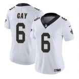 Women's New Orleans Saints #6 Willie Gay White Vapor Football Stitched  Jersey