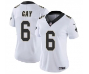 Women's New Orleans Saints #6 Willie Gay White Vapor Football Stitched  Jersey