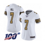 Women's New Orleans Saints #7 Taysom Hill Limited White Rush Vapor Untouchable 100th Season Football Jersey