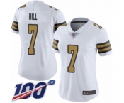 Women's New Orleans Saints #7 Taysom Hill Limited White Rush Vapor Untouchable 100th Season Football Jersey