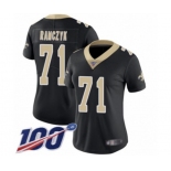 Women's New Orleans Saints #71 Ryan Ramczyk Black Team Color Vapor Untouchable Limited Player 100th Season Football Jersey