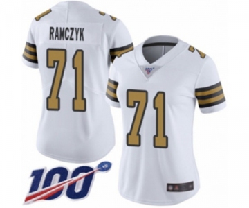 Women's New Orleans Saints #71 Ryan Ramczyk Limited White Rush Vapor Untouchable 100th Season Football Jersey