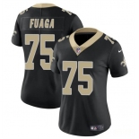 Women's New Orleans Saints #75 Taliese Fuaga Black 2024 Draft Vapor Stitched Jersey