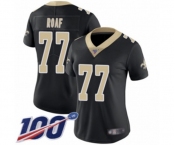 Women's New Orleans Saints #77 Willie Roaf Black Team Color Vapor Untouchable Limited Player 100th Season Football Jersey