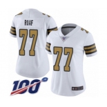 Women's New Orleans Saints #77 Willie Roaf Limited White Rush Vapor Untouchable 100th Season Football Jersey