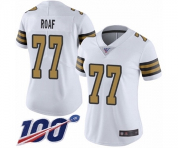 Women's New Orleans Saints #77 Willie Roaf Limited White Rush Vapor Untouchable 100th Season Football Jersey