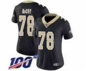 Women's New Orleans Saints #78 Erik McCoy Black Team Color Vapor Untouchable Limited Player 100th Season Football Jersey