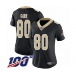 Women's New Orleans Saints #80 Austin Carr Black Team Color Vapor Untouchable Limited Player 100th Season Football Jersey