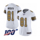 Women's New Orleans Saints #81 Cameron Meredith Limited White Rush Vapor Untouchable 100th Season Football Jersey