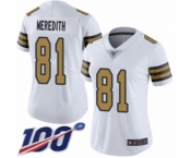 Women's New Orleans Saints #81 Cameron Meredith Limited White Rush Vapor Untouchable 100th Season Football Jersey