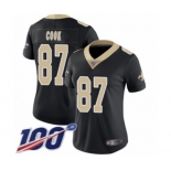 Women's New Orleans Saints #87 Jared Cook Black Team Color Vapor Untouchable Limited Player 100th Season Football Jersey