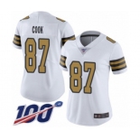 Women's New Orleans Saints #87 Jared Cook Limited White Rush Vapor Untouchable 100th Season Football Jersey