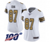 Women's New Orleans Saints #87 Jared Cook Limited White Rush Vapor Untouchable 100th Season Football Jersey