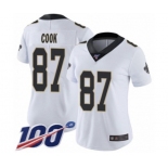 Women's New Orleans Saints #87 Jared Cook White Vapor Untouchable Limited Player 100th Season Football Jersey