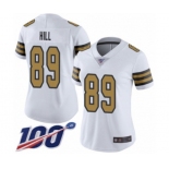 Women's New Orleans Saints #89 Josh Hill Limited White Rush Vapor Untouchable 100th Season Football Jersey