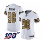 Women's New Orleans Saints #98 Sheldon Rankins Limited White Rush Vapor Untouchable 100th Season Football Jersey