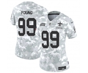 Women's New Orleans Saints #99 Chase Young 2024 F.U.S.E Arctic Camo Salute To Service Limited Stitched Football Jersey