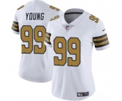 Women's New Orleans Saints #99 Chase Young White Color Rush Vapor Stitched  Jersey