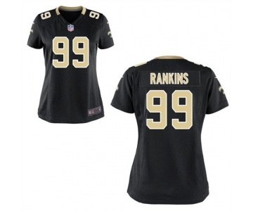 Womens New Orleans Saints #99 Sheldon Rankins Black Game Jersey