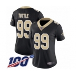 Women's New Orleans Saints #99 Shy Tuttle Black Team Color Vapor Untouchable Limited Player 100th Season Football Jersey