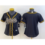 Women's New Orleans Saints Blank Black With Patch Cool Base Stitched Baseball Jersey