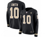 Women's Nike New Orleans Saints #10 Tre'Quan Smith Limited Black Therma Long Sleeve NFL Jersey