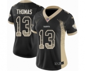 Women's Nike New Orleans Saints #13 Michael Thomas Limited Black Rush Drift Fashion NFL Jersey