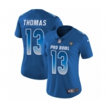 Women's Nike New Orleans Saints #13 Michael Thomas Limited Royal Blue NFC 2019 Pro Bowl NFL Jersey