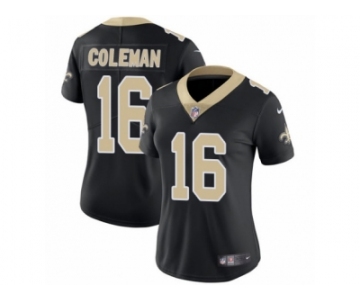 Women's Nike New Orleans Saints #16 Brandon Coleman Vapor Untouchable Limited Black Team Color NFL Jersey