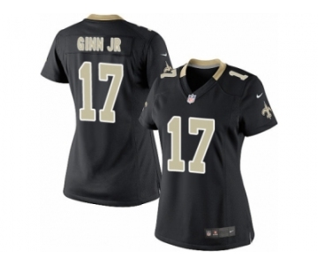 Women's Nike New Orleans Saints #17 Ted Ginn Jr Limited Black Team Color NFL Jersey