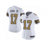 Women's Nike New Orleans Saints #17 Ted Ginn Jr Limited White Rush NFL Jersey