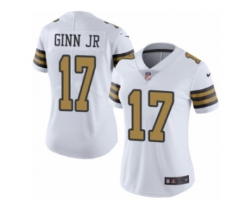 Women's Nike New Orleans Saints #17 Ted Ginn Jr Limited White Rush NFL Jersey