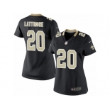 Women's Nike New Orleans Saints #20 Marshon Lattimore Limited Black Team Color NFL Jersey