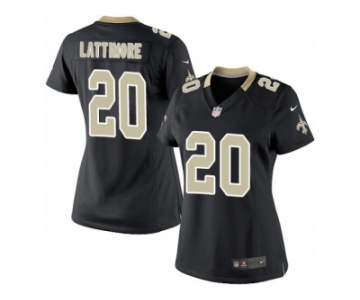 Women's Nike New Orleans Saints #20 Marshon Lattimore Limited Black Team Color NFL Jersey