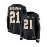 Women's Nike New Orleans Saints #21 Patrick Robinson Limited Black Therma Long Sleeve NFL Jersey