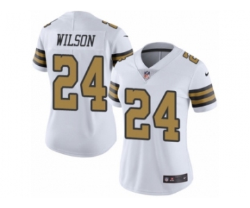 Women's Nike New Orleans Saints #24 Kyle Wilson Limited White Rush NFL Jersey