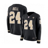 Women's Nike New Orleans Saints #24 Vonn Bell Limited Black Therma Long Sleeve NFL Jersey