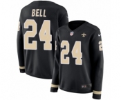 Women's Nike New Orleans Saints #24 Vonn Bell Limited Black Therma Long Sleeve NFL Jersey