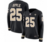 Women's Nike New Orleans Saints #25 Eli Apple Limited Black Therma Long Sleeve NFL Jersey