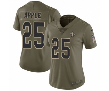 Women's Nike New Orleans Saints #25 Eli Apple Limited Olive 2017 Salute to Service NFL Jersey