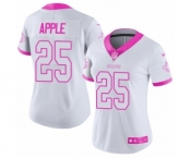 Women's Nike New Orleans Saints #25 Eli Apple Limited White Pink Rush Fashion NFL Jersey