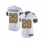 Women's Nike New Orleans Saints #28 Adrian Peterson Limited White Rush NFL Jersey