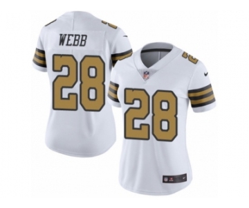 Women's Nike New Orleans Saints #28 B.W. Webb Limited White Rush NFL Jersey