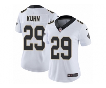 Women's Nike New Orleans Saints #29 John Kuhn Vapor Untouchable Limited White NFL Jersey