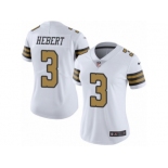 Women's Nike New Orleans Saints #3 Bobby Hebert Limited White Rush NFL Jersey