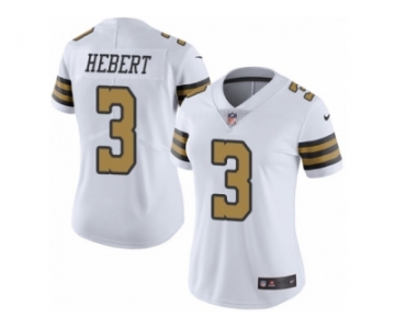 Women's Nike New Orleans Saints #3 Bobby Hebert Limited White Rush NFL Jersey