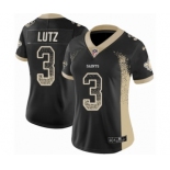 Women's Nike New Orleans Saints #3 Wil Lutz Limited Black Rush Drift Fashion NFL Jersey