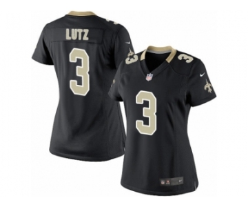 Women's Nike New Orleans Saints #3 Will Lutz Limited Black Team Color NFL Jersey