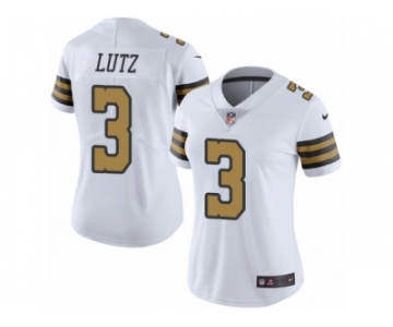 Women's Nike New Orleans Saints #3 Will Lutz Limited White Rush NFL Jersey